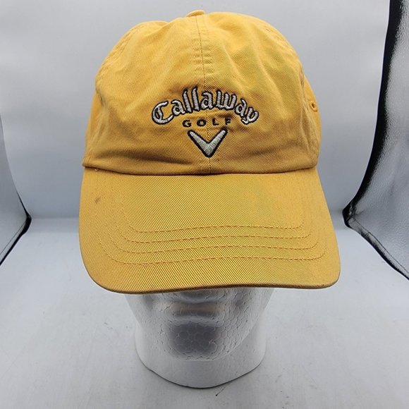 Callaway Golf Hat Yellow Unisex Adults Adjustable Strap Cap Outdoors Casual - Picture 1 of 9